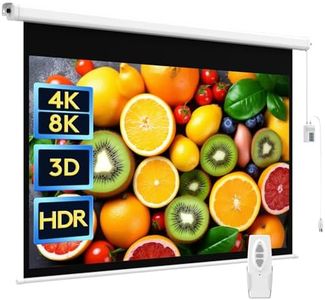 WASJOYE Motorized Projector Screen, 84 Inch Foldable Portable 16:9 8K Projection Screen Pull Down, Indoor Outdoor Wall Mounted Ceiling Toile Projecteur for Home Theater Cinema Camping Travel