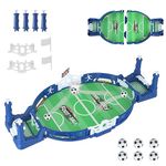 Mini Table Soccer Game, Football Table Interactive Game With 6Pcs Mini Football, Family Sports Board Game, Table Top Slingshot Games Toys for Kids Educational Sport Christmas Birthday Party Gift -Blue