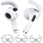 AhaStyle 3 Pairs AirPods 3 Ear Hooks Anti-Slip Ear Covers Silicone Accessories【 Not Fit in The Charging Case 】 Compatiable with Apple AirPods 3 2021 (White)