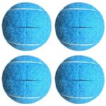 HiBallBall 4 Pack Precut Tennis Balls for Walkers, Tennis Balls for Chairs, Heavy Duty Long Lasting Walker Accessories, Ski Glides & Pads (Blue)