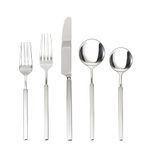 Fortessa Jaxson 18/10 Stainless Steel Flatware, Mirrored Stainless Steel, 5 Piece Place Setting Service for 1