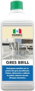 MARBEC GRES BRILL 1LT Detergente specifico per la pulizia del gres porcellanato. Pulisce, disincrosta e rallenta la patina calcarea dovuta all'acqua domestica.