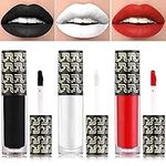 3 Colors Matte Lipstick for Women,Matte Liquid Lip Gloss Long Lasting Waterproof Lip Gloss Lip Makeup Set,Non-stick Cup Non-Fading Matte Liquid Lipstick Halloween Lip Tint Lipgloss Makeup Set