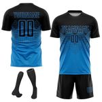 Football Kits for Kids and Adult, Personalised Football Shirt with Name Number, Football Shirts Shorts and Socks Set, Football Gifts for Boys Men Blue