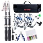 Goture Telescopic Fishing Rod and Reel Combo, Travel Fishing Rod Combo, 2Pcs Collapsible Fishing Rods + 2Pcs Pre-Spooled Spinning Reels with Fishing Carrier Bag for Saltwater Freshwater, 2.5M/8.2FT