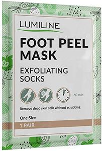 Exfoliating foot peel mask for hard skin, feet peeling socks, baby feet foot peel, foot exfoliant, foot treatment for hard skin, dermatologically tested, 1 pair (up to size W8/M8.5 EU43)