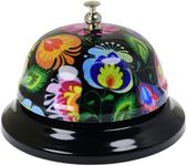 WEKOIL Call Bell Desk Service Bell Ding Bell for Restaurant Hotel Room Kitchen PartyOffice Elderly Teachers Large Black Pattern Bell,3.3 inch