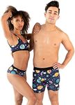 Warriors & Scholars W&S Matching Underwear for Couples - Couples Matching Undies, Space, Bikini Briefs, XX-Large