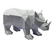 ESPLANADE Resin Rhinoceros Rhino Sculpture Figurine Showpiece | Decorative Items - Home Decor | White - 10" Inches Length