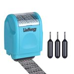 LioNergy Identity Protection Roller Stamp Wide Roller Identity Theft Prevention Security Stamp - Blue (3 Refill Ink Included)