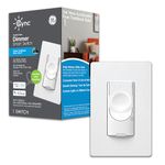 C by GE Smart Switch Dimmer, White, Wi-Fi, Compatible with Alexa and Google Assistant Without a Hub, Works with HomeKit with Hub, Neutral Wire Required, Single-Pole/3-Way Replacement