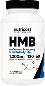 Nutricost HMB (Beta-Hydroxy Beta-Methylbutyric) 1000mg (120 Capsules) - 500mg Per Capsule, 60 Servings - Gluten Free and Non-GMO