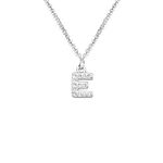 bifriend S925 Silver 26 Initial English Letter Crystal Chain Necklace For Women Girl Best Gift (E)