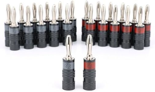 Sewell Silverback Pro Banana Plugs 12 Pairs, Soldered + Screw Lock, Nickel Plated Wear and Corrosion Resistant