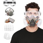 DELICATE Reusable Respirator Face Cover with Filters, Industrial Respirator Mask for Men, 6200 Half Respirator Face Cover for Paint, Dust and Formaldehyde, Sanding, Polishing, Spraying, Chemicals