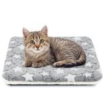 Kekuningan Cat Bed for Indoor Cats Washable Flat Kitten Bed Blanket Soft Warm Pet Pad for 18 inch Cage Small Dog Bed Mat Mattress Puppy Crate Pillow Reversible Extra Small 45x37cm