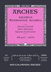 Arches Hot Pressed 300 GSM A5 Watercolour Paper Pad, Natural White, (12 Sheets)