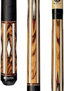 LUCASI LZC33 Custom Billiards Pool Cue Stick - Zero Flex Low Deflection Shaft, Everest Tip, Genuine Leather Wrap and Precision Inlays