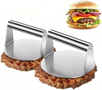 Stainless Steel Burger Press Smash Burger Press Hamburger Smasher, Round*2