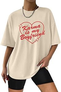 JINTING My Boyfriend Shirt Women Oversized Country Music Tshirt Country Concert Tops Casual Graphic Tee Black, Apricot, X-Large