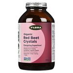 Flora Health Organic Red Beet Crystals, Energizing Superfood, Nitric Oxide Booster, Vegan, Equals 2.6 kg. of Red Beets, Pressed from Fresh Harvested Organic Beets, 200 g Crystals, Glass Bottle