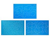 Full Line Stencil 3-Pack Edge to Edge - Cloudy Skies, Large Stipple Meander, & I Love It - Continuous Line Templates for Free Motion Quilting, Domestic Machine, Hand, Long-Arm Quilting