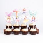 The Banner Company Fairy Cupcake Toppers Set of 8 – Whimsical Party Decorations, Birthday Cake Decor, Kids' Fairy Tale Theme Supplies