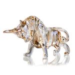 H&D HYALINE & DORA Charm and Lucky FengShui Crystal Statues Wall Street Bull Figurine Sculpture Home Office Desk Decorative Ornament