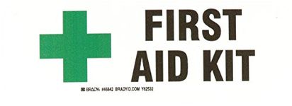 Brady 46842 Information Sign (First Aid Kit), Aluminum, 3 1/2" x 10"