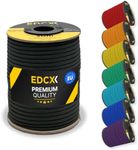 EdcX 4mm Nylon Paracord 550 30m (100 feet) - Type III, 100% Nylon Rope, 7 Strand Rope, 4mm Nylon Rope in Solid Colors (Black, 30 m)