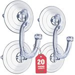 Christmas Wreath Hanger [Set 2] for Glass Front Door - Giant Suction Wreath Hanger, Hang Large or Heavy Wreaths Securely on Glass Doors and Windows up to 20 Lbs - Heavy Duty Wreath Holders - USA Made