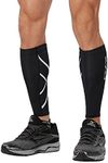 2XU Unisex Compression Calf Guards - for Lower Leg Support & Recovery - Black/Black - Size Small