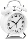 YsyYey Analogue Alarm Clock, Twin Bell Alarm Clock, Extra Loud for Heavy Sleepers,No Ticking, Battery Operated with Night Light,Vintage Metal Bedside Clock for Adults, Teenagers and Children