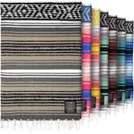 Authentic Large Handwoven Mexican Blanket - Soft Yoga- Durable Serape- Lightweight Falsa, Beach, Camping, Picnic, Outdoor Blanket 70"x50" - Desert
