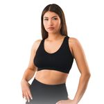 PBE 4 Pack Super Comfort Bra, Thick Double Material Women's Sleep Bras, Sports Bra, Premium Quality, Seamless, No Wires! - 4 PACK BLACK/WHITE/NUDE/WHITE - XXX LARGE