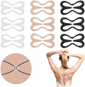 Hariendny 9 pcs Bra Strap Holder Clips for Racerback, Anti-Slip Bra Clips for Back, Cross Back Clips Buckles for Conceal Straps and Cleavage Control