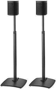 SANUS Adjustable Height Wireless Speaker Stands Designed for SONOS ONE (Black)