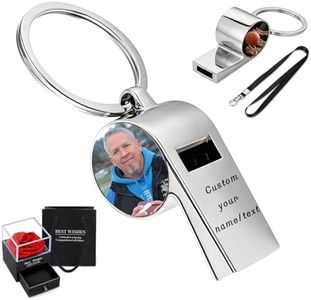 UGU Personalized Coach Whistle, Custom Engraved with Logo, Name, or Photo, Stainless Steel, for Coaches, Referees and Teachers (Custom Coach's Whistle 01)