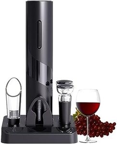 Cokunst Electric Wine Opener Set, Battery Operated Wine Bottle Corkscrew Opener with Foil Cutter, Wine Aerator Pourer, Vacuum Stoppers, Reusable Wine Bottle Openers with Accessories for Kitchen Party