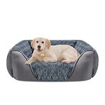 INVENHO Large Dog Bed for Large Medium Small Dogs, Rectangle Washable Dog Bed, Orthopedic Dog Bed, Soft Calming Sleeping Puppy Bed Durable Pet Cuddler with Anti-Slip Bottom L(30"x24"x9")