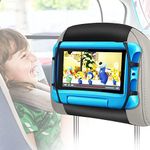 FANGOR Car Headrest Mount Holder, Tablet Holder for Kids in Back Seats, Anti-Slip Strap and Holding Net,Angle-Adjustable/ Fits All 7 Inch to 10.5 Inch Tablets