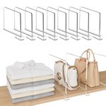 Pinkpum 8 Pack Transparent Acrylic Shelf Dividers, Multifunctional Shelf Divider, 30 x 20 cm Shelf Divider, Wardrobe Divider for Bedroom, Kitchen, Cabinets and Organisation