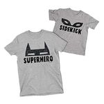 Buzz Shirts Family Matching Set - Superhero Sidekick Mask, Superhero Grey (Kids), Kids 12/14 Years SIDEKICK