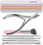 Nail File and Buffer, TsMADDTs Manicure and Pedicure Tool Kit with Files and Buffers Block Set, Polish Buffer, Cuticle Pusher, Cuticle Nipper, Peeler, File Lifters for Toenail,13pcs Nail Care Kit