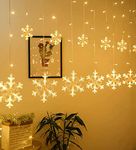 The Purple Tree Plastic Christmas Snowflake Led Curtain Lights For Window, Festive, 2.5 M, (6+6, Pack Of 1) Warm White Light, Diwali Lights, Lights For Diwali 8.2 meter