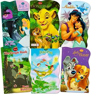 Disney Baby Toddler Beginnings Board Books Super Set (Bundle of 6 Toddler Books - Aladdin, The Lion King, Peter Pan, The Jungle Book, Lady and The Tramp and Alice in Wonderland)