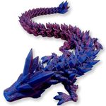 MTRoyaldia 12" 3D Printed Dragon, Articulated Dragon, Crystal Dragon, Dragon Fidget Toy, Home Office Decor Executive Desk Toy