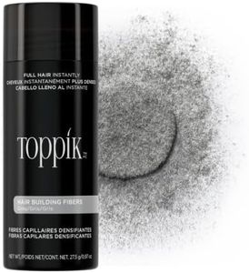 Toppik Hair Building Fibers, Gray, 27.5g Fill In Fine or Thinning Hair, Instantly Thicker, Fuller Looking, 9 Shades for Men & Women, Keratin Protein Formula
