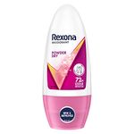 Rexona Powder Dry Underarm Roll On Deodorant For Women, Antiperspirant, Removes Odour, Keeps Skin Fresh & Clean, Alcohol Free, Skin Friendly, 50ml