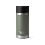 YETI Rambler 12 oz Bottle, Stainless Steel, Vacuum Insulated, with Hot Shot Cap, Camp Green